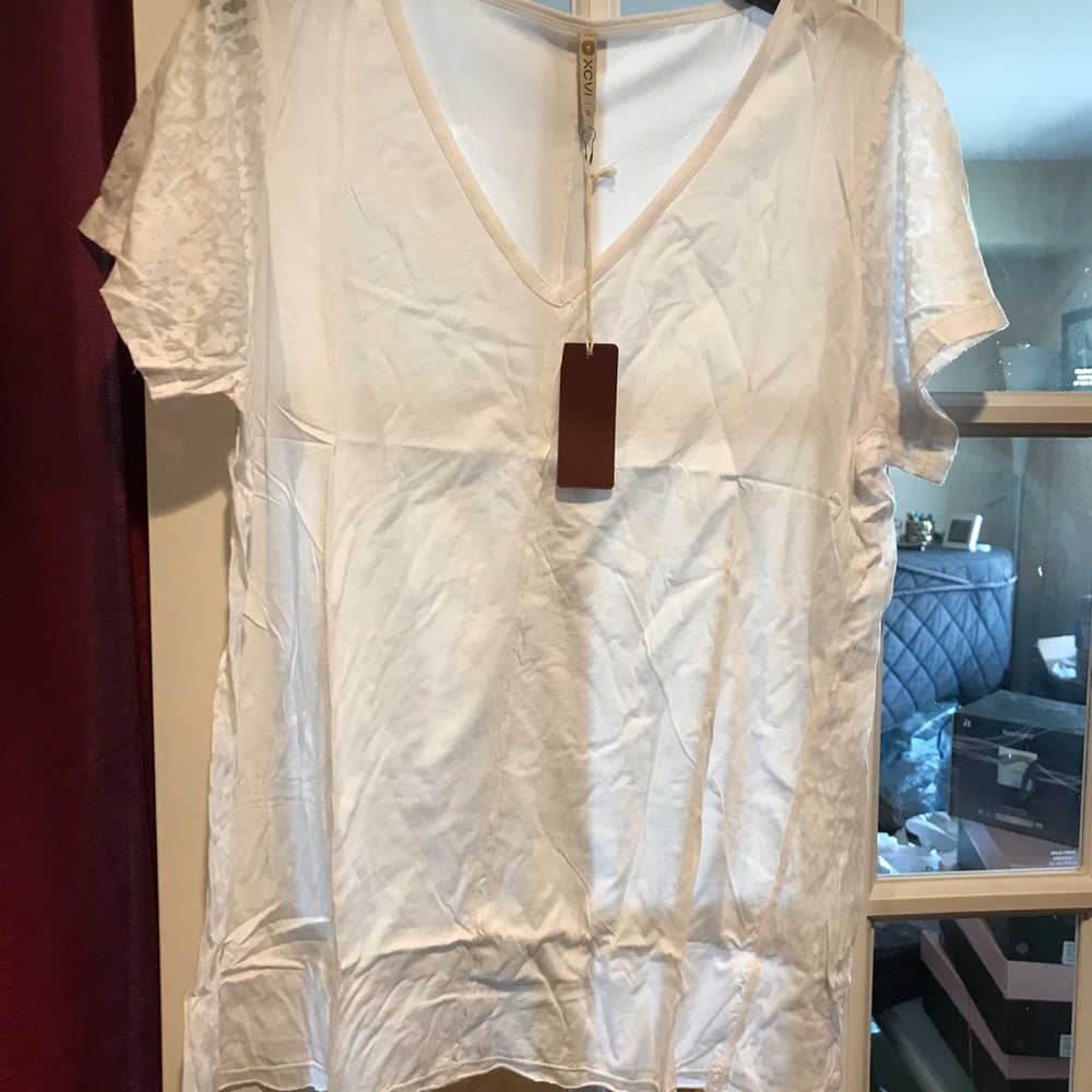 XCVI white V-Neck top.
